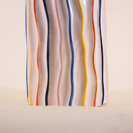 Vase en céramique blanc coloré 21cm | Hashtag Déco