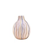Vase en céramique blanc lignes colorées 19cm | Hashtag Déco