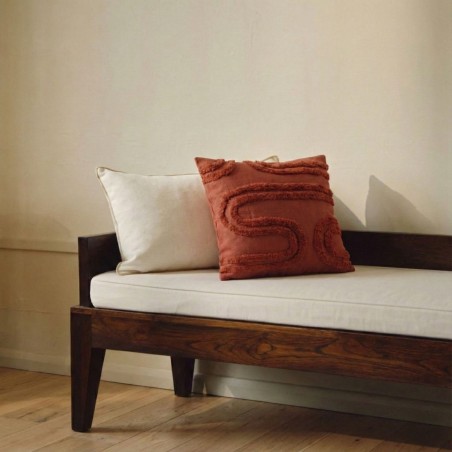 Coussin terracotta en coton relief 40x40 cm | Hashtag Déco