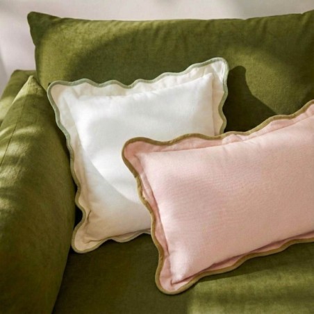 Coussin beige coton vagues 40x40 cm | Hashtag Déco