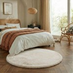 Tapis fourrure beige antidérapant 90cm | Hashtag Déco