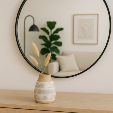 Vase terracotta et blanc 12x10cm en céramique | Hashtag Déco