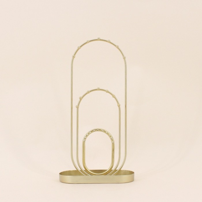Porte bijoux métal doré 30cm élégant | Hashtag Déco