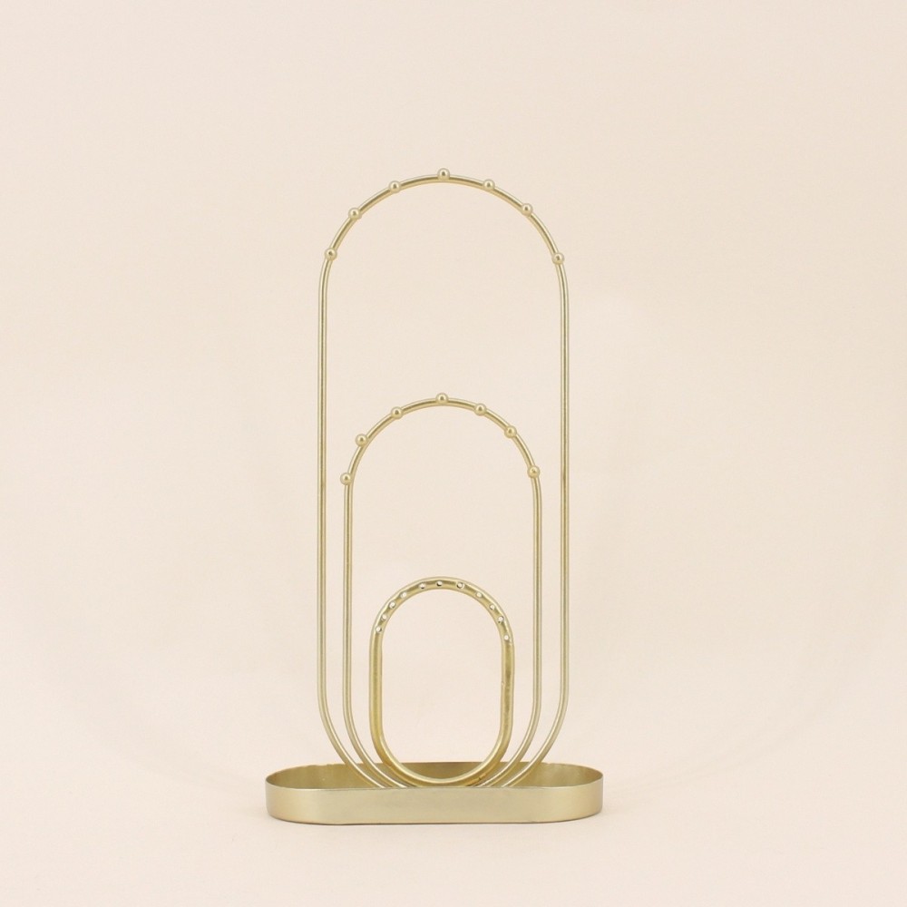 Porte bijoux métal doré 30cm élégant | Hashtag Déco