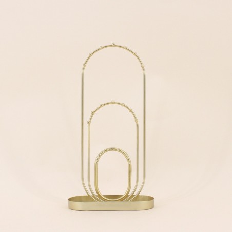 Porte bijoux métal doré 30cm élégant | Hashtag Déco