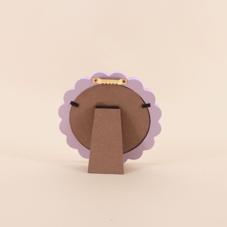 Cadre photo rond violet MDF 10x10cm | Hashtag Déco