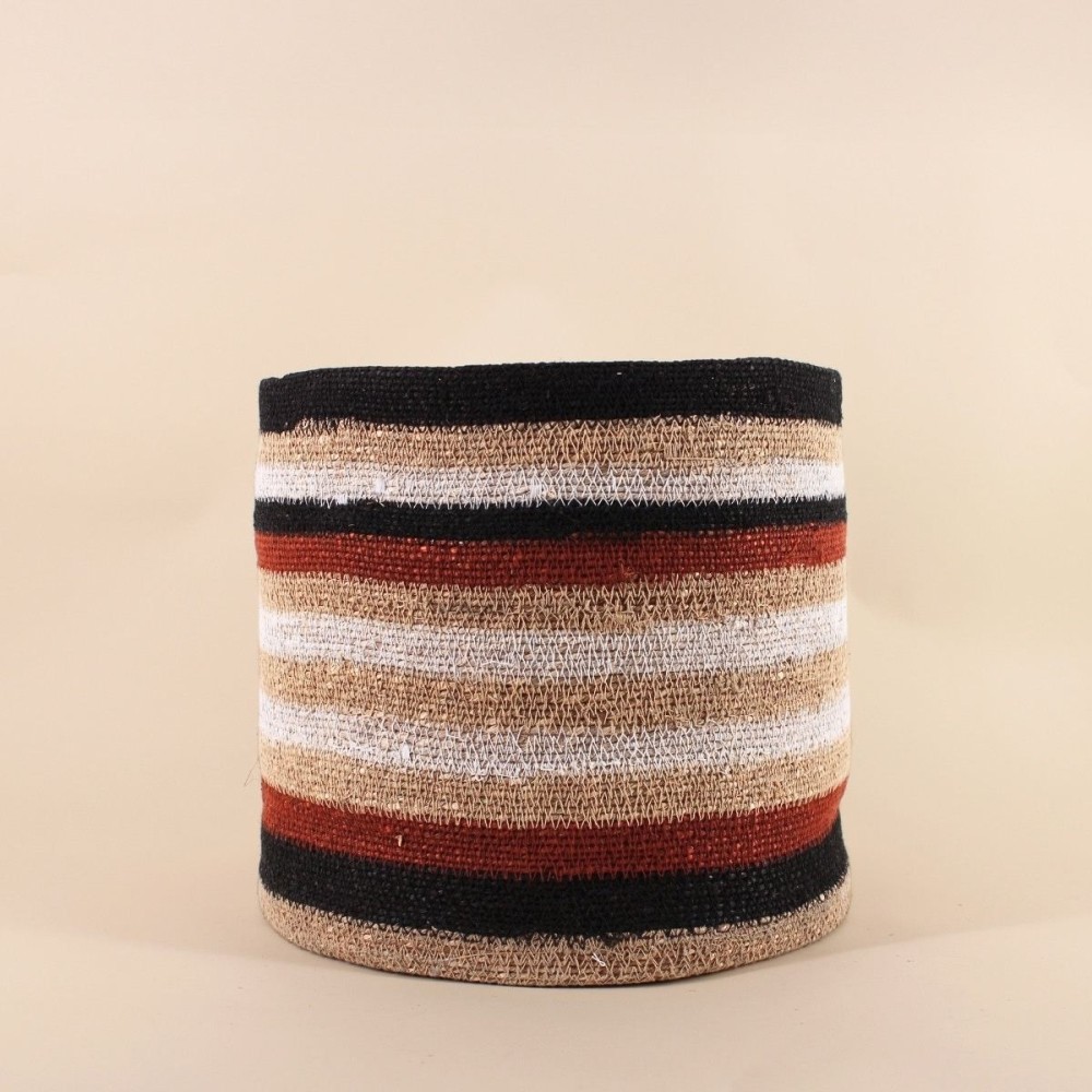 Panier jonc de mer beige marron 33x30cm | Hashtag Déco