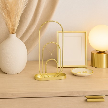 Porte bijoux métal doré 30cm élégant | Hashtag Déco
