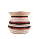 Panier amphore jonc de mer rayé marron beige | Hashtag Déco