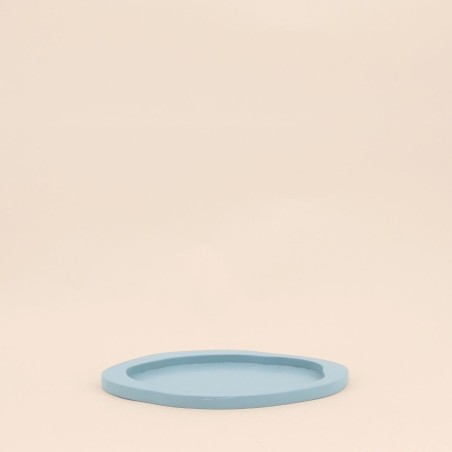 Plateau organique bleu en bois 22x18cm | Hashtag Déco