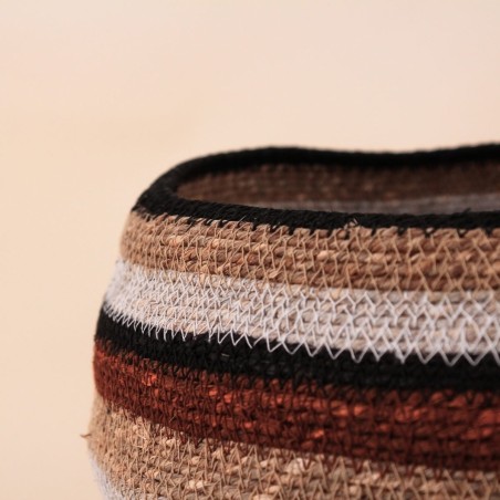 Panier jonc de mer marron beige 39x23cm | Hashtag Déco