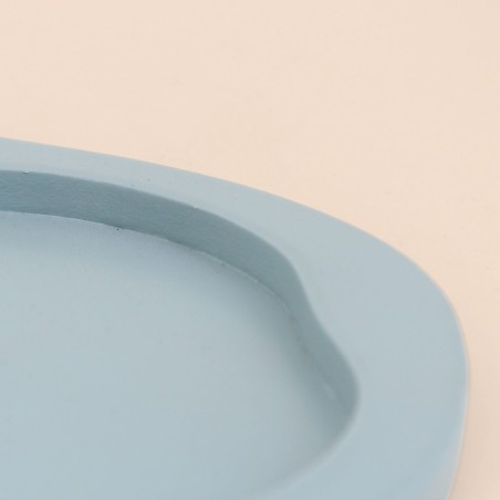Plateau organique bleu en bois 22x18cm | Hashtag Déco