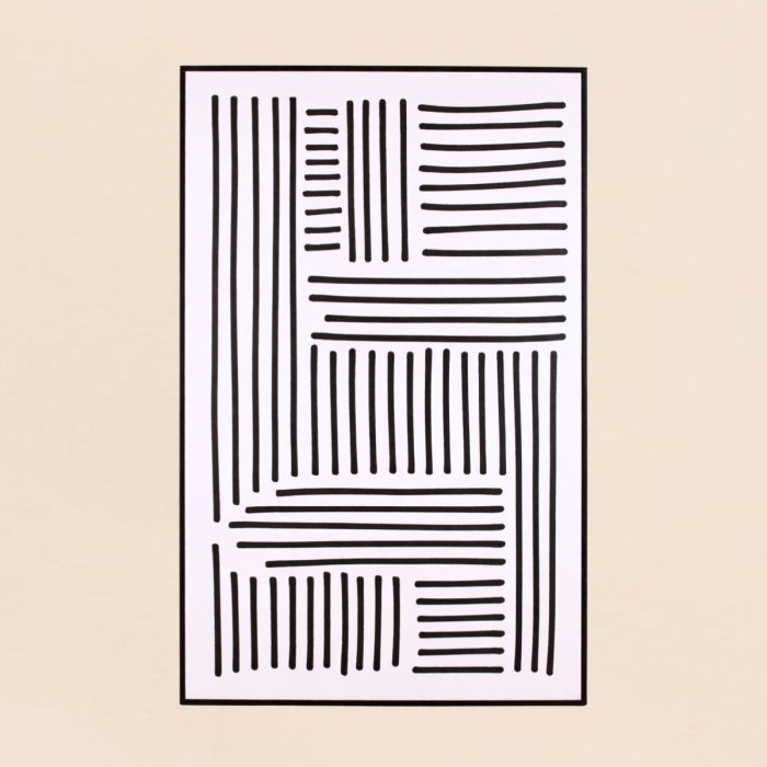 Toile géométrique canvas noir et blanc 60x90cm | Hashtag Déco