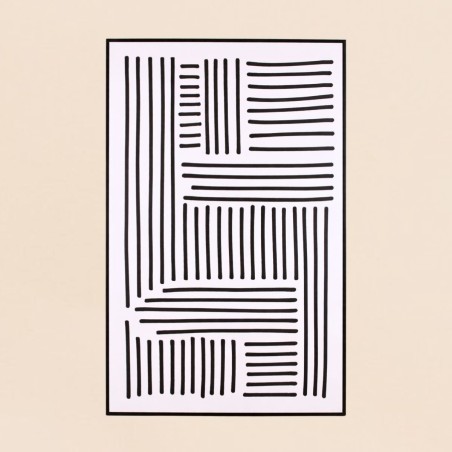 Toile géométrique canvas noir et blanc 60x90cm | Hashtag Déco