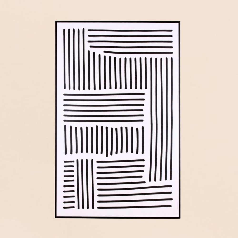 Toile motifs géométriques noir et blanc canvas | Hashtag Déco