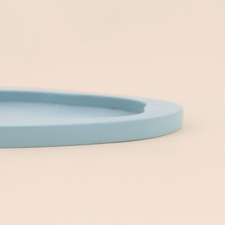 Plateau organique bleu en bois 22x18cm | Hashtag Déco