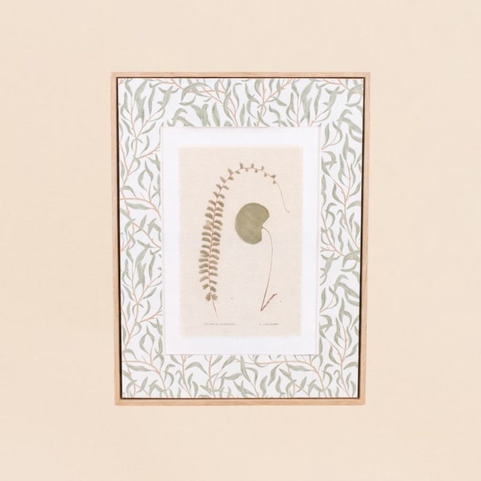 Image encadrée lin vert 45x60cm, élégance naturelle | Hashtag Déco