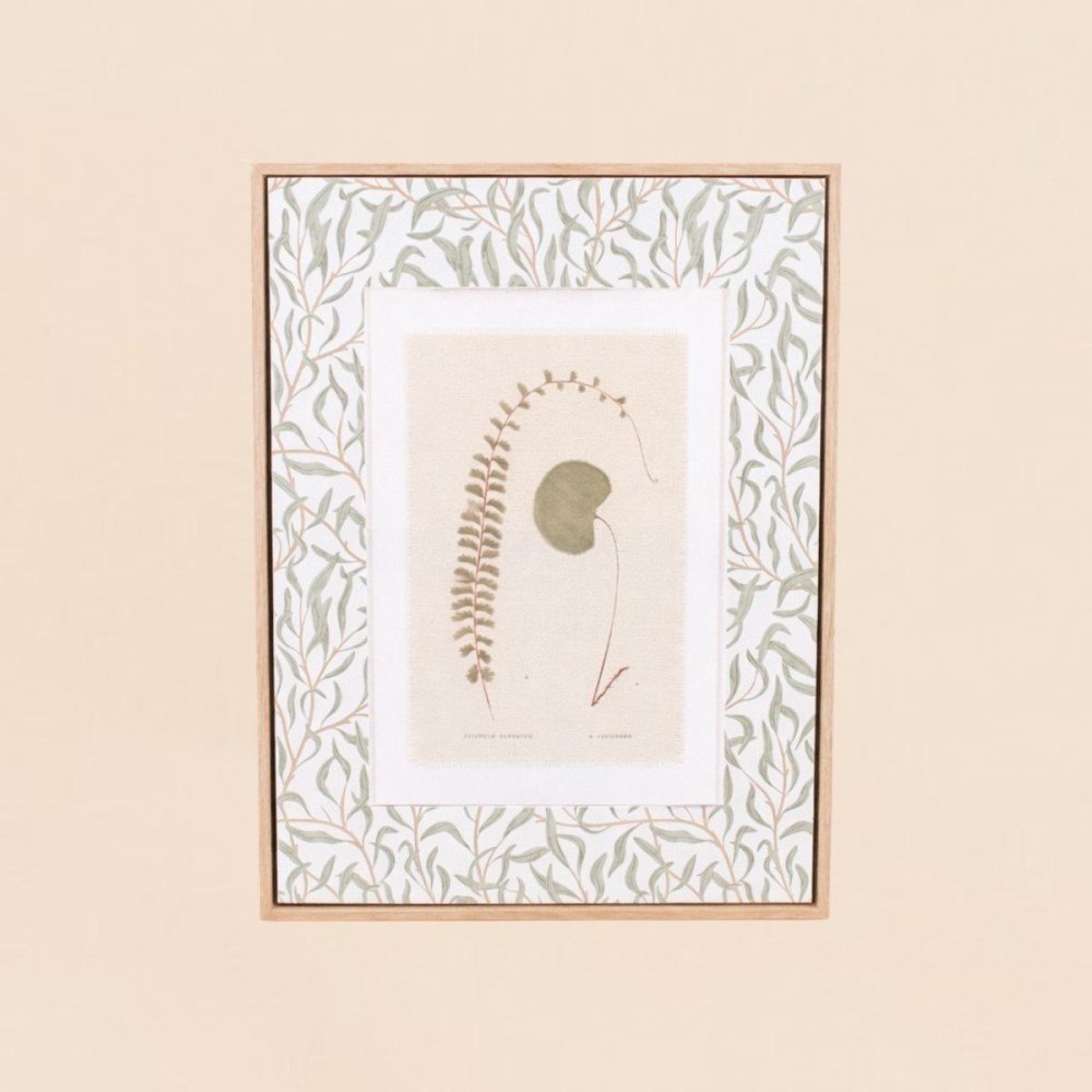 Image encadrée lin vert 45x60cm, élégance naturelle | Hashtag Déco