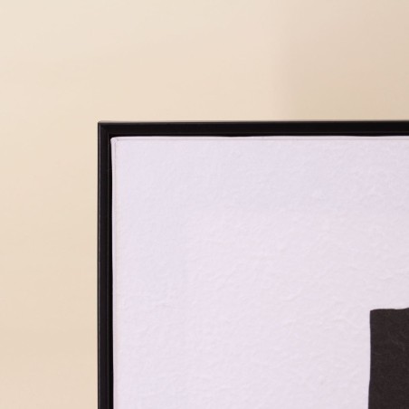 Toile abstraite 3D beige en lin 45x60cm | Hashtag Déco