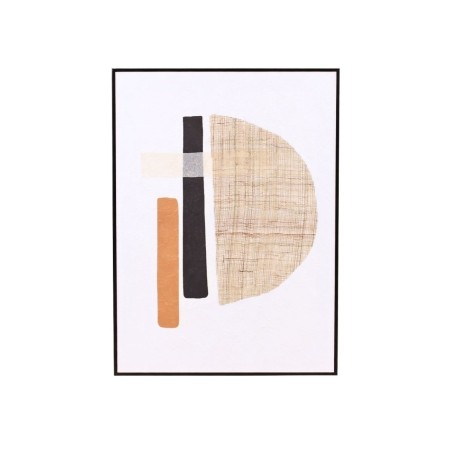 Toile abstraite 3D beige en lin 45x60cm | Hashtag Déco