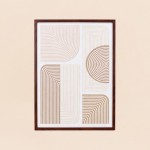 Toile en relief géométrique beige marron 45x60cm | Hashtag Déco