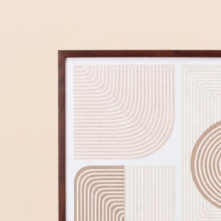 Toile en relief géométrique beige marron 45x60cm | Hashtag Déco