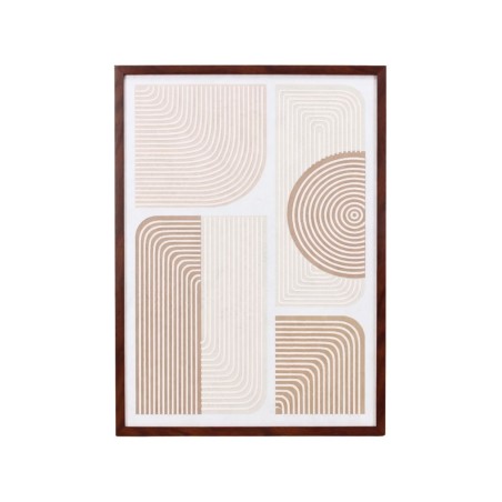 Toile en relief géométrique beige marron 45x60cm | Hashtag Déco