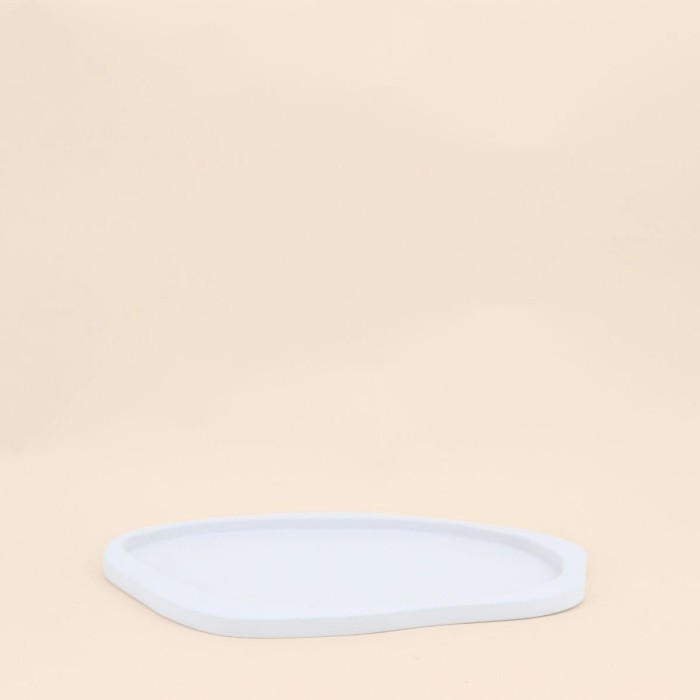 Plateau organique blanc en céramique 29x23cm | Hashtag Déco