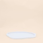 Plateau organique blanc en céramique 29x23cm | Hashtag Déco