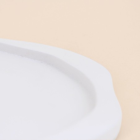 Plateau organique blanc en céramique 29x23cm | Hashtag Déco