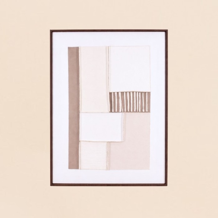 Toile géométrique beige canvas 60x80cm | Hashtag Déco