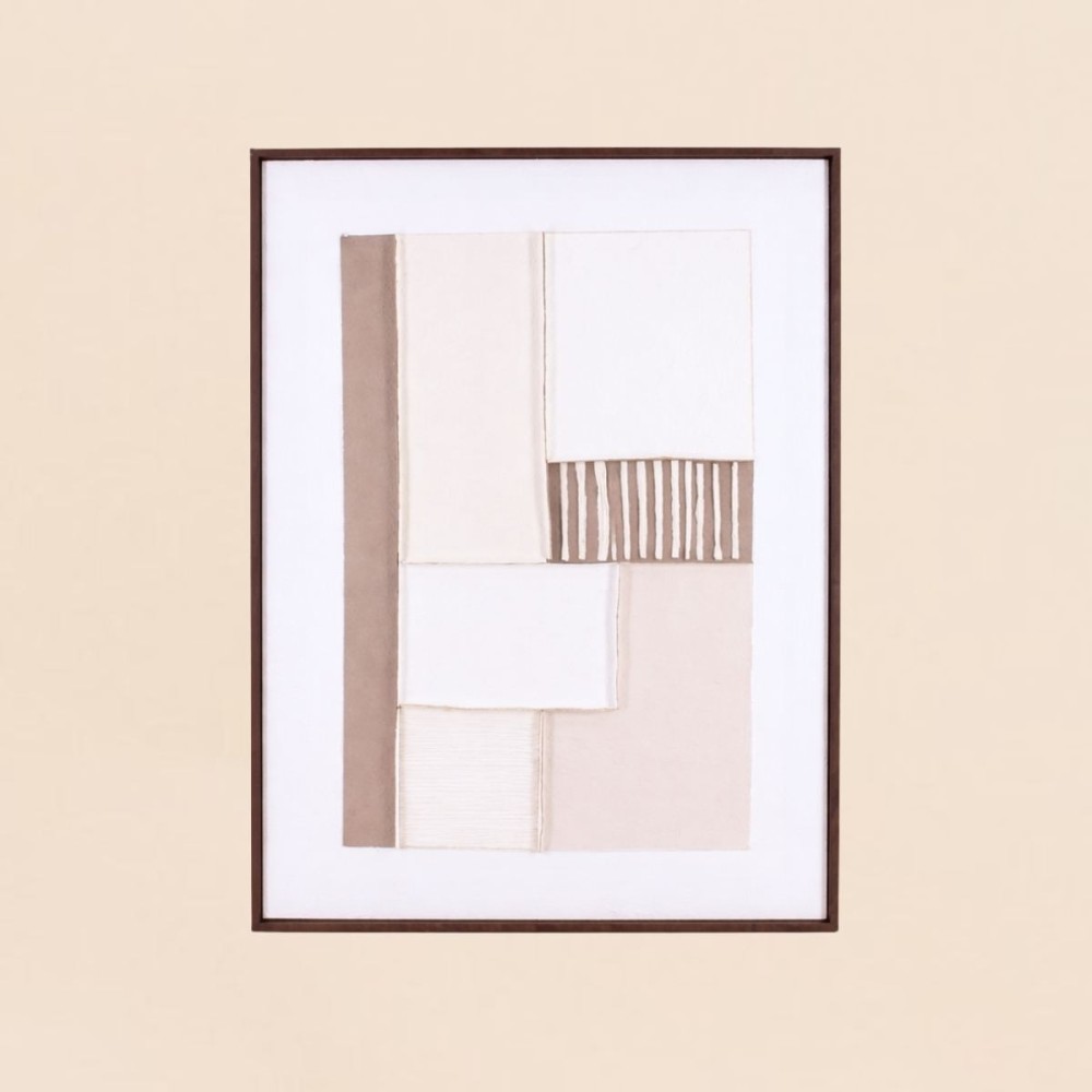 Toile géométrique beige canvas 60x80cm | Hashtag Déco