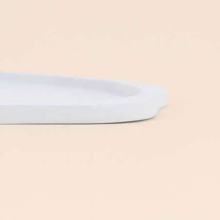Plateau organique blanc en céramique 29x23cm | Hashtag Déco