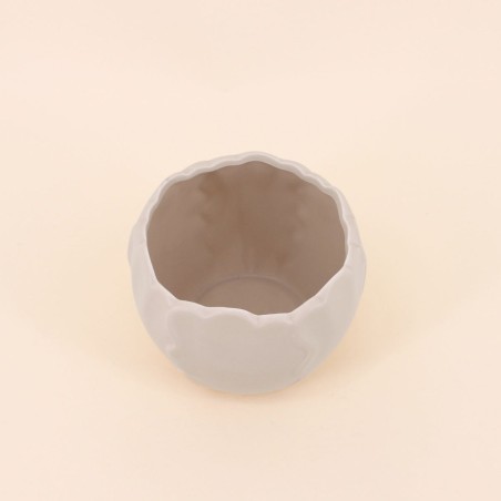 Cache pot céramique festonné dolomite blanc | Hashtag Déco