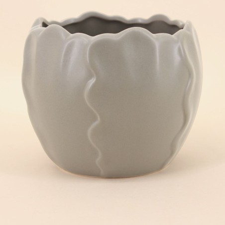 Cache pot céramique festonné dolomite blanc | Hashtag Déco