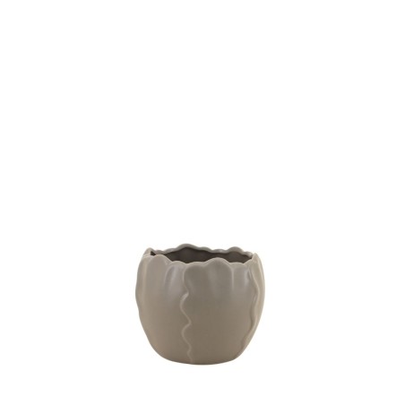 Cache pot céramique festonné dolomite blanc | Hashtag Déco