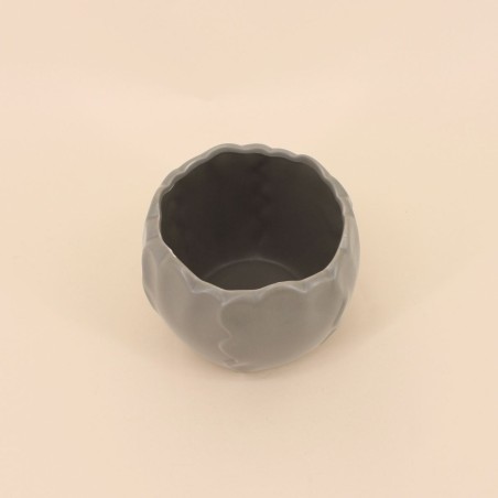 Cache pot céramique festonné dolomite blanc | Hashtag Déco