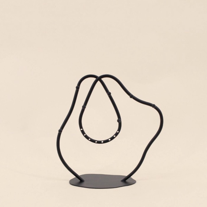 Porte bijoux design métal noir 20cm | Hashtag Déco