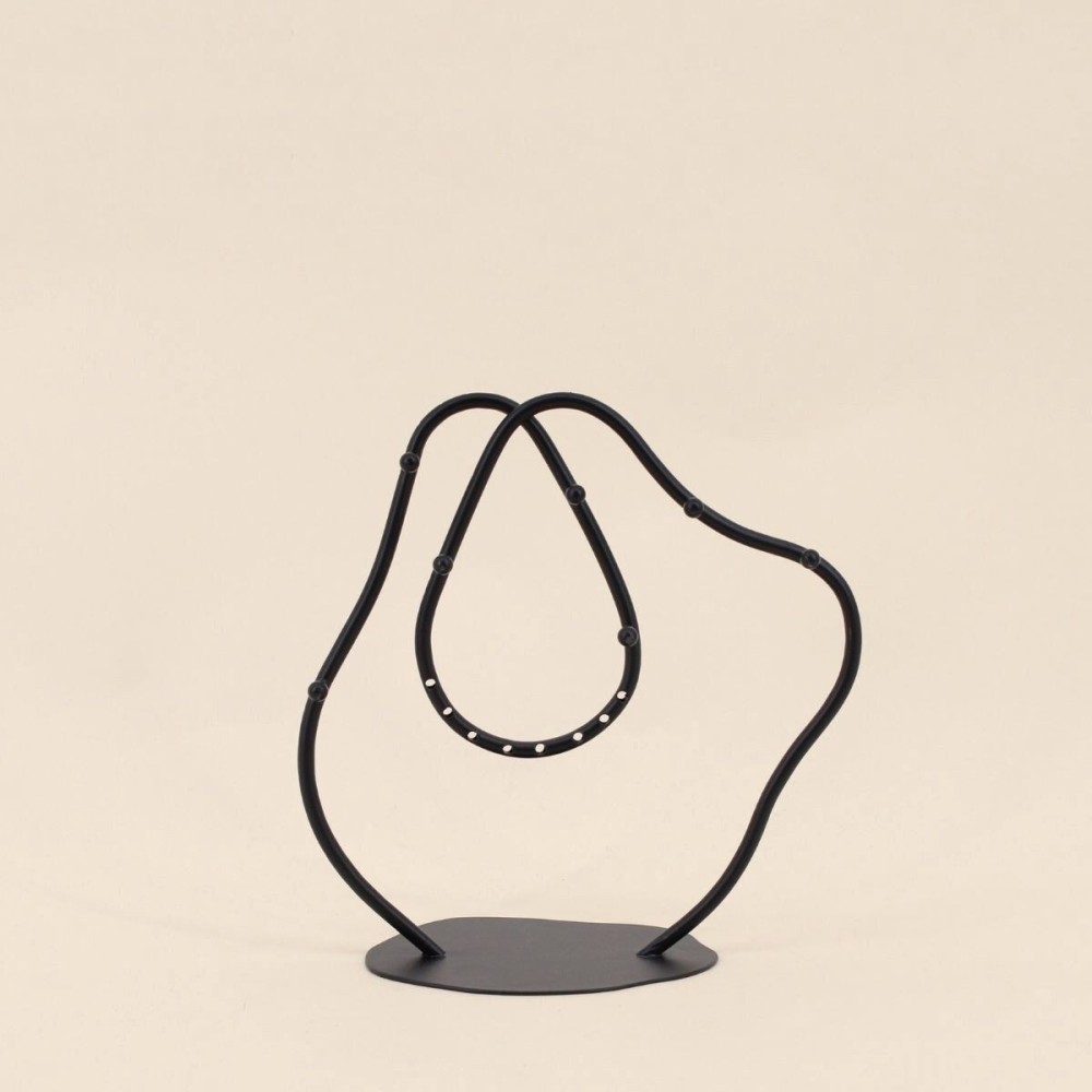 Porte bijoux design métal noir 20cm | Hashtag Déco