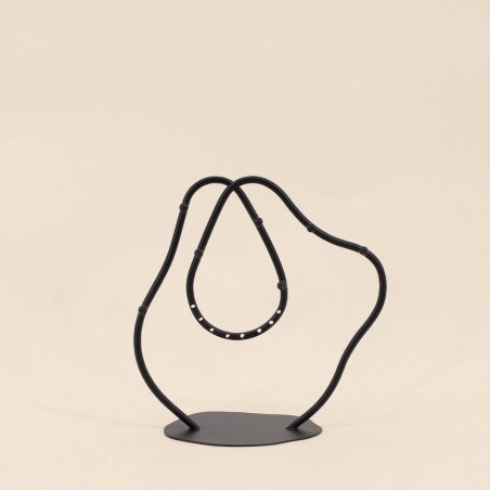 Porte bijoux design métal noir 20cm | Hashtag Déco