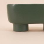 Cache pot vert en dolomite ovale 20cm | Hashtag Déco