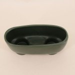 Cache pot vert en dolomite ovale 20cm | Hashtag Déco