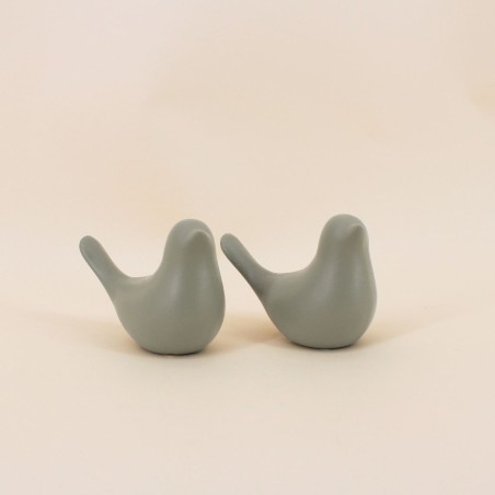 Couple d'oiseaux céramique vert ou rose | Hashtag Déco