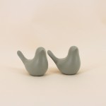 Couple d'oiseaux céramique vert ou rose | Hashtag Déco