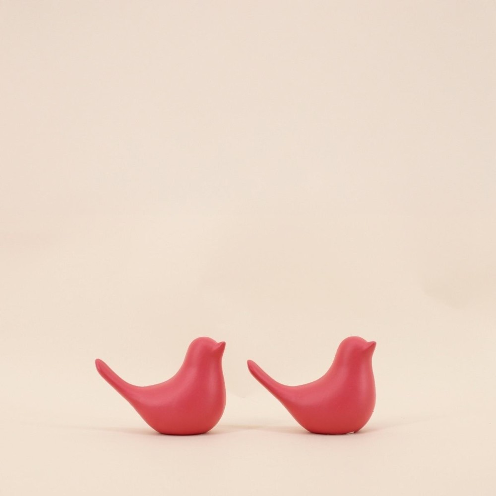 Couple d'oiseaux céramique vert ou rose | Hashtag Déco