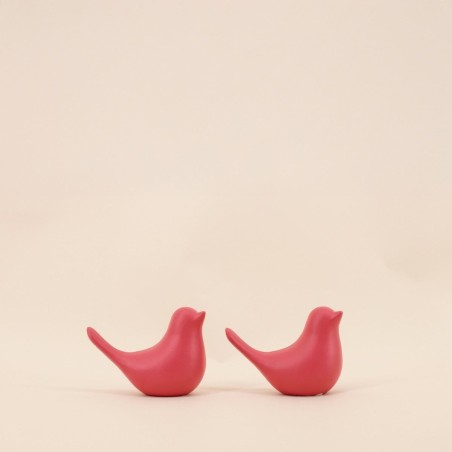 Couple d'oiseaux céramique vert ou rose | Hashtag Déco