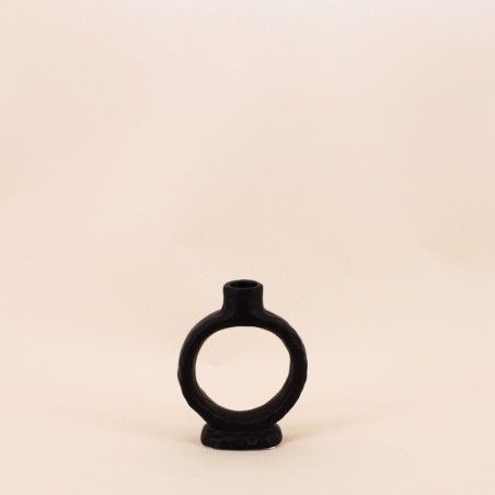 Bougeoir céramique noire 14cm - Élégance moderne | Hashtag Déco