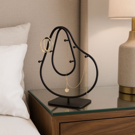 Porte bijoux design métal noir 20cm | Hashtag Déco