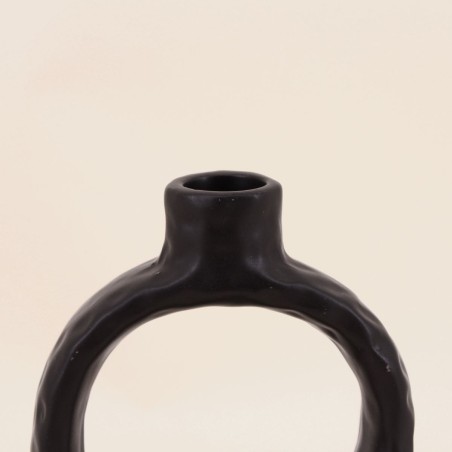 Bougeoir céramique noire 14cm - Élégance moderne | Hashtag Déco