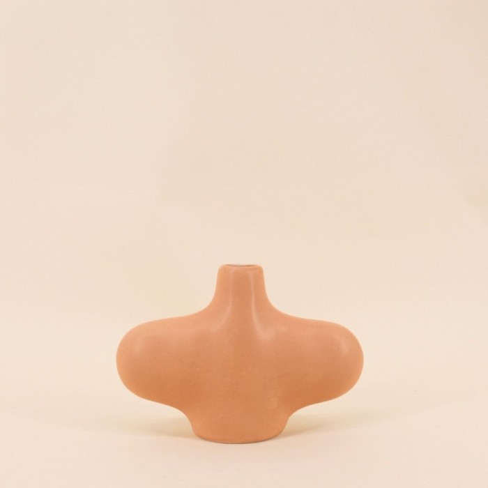 Vase organique céramique marron clair | Hashtag Déco